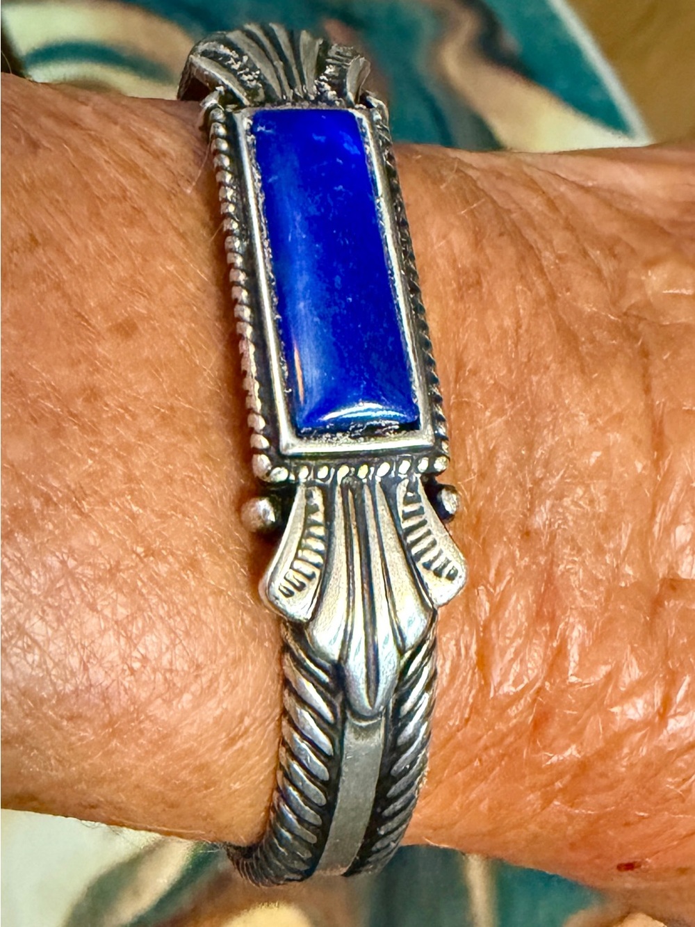 Carolyn Pollack Silver Bracelet with Lapis Blue Stone